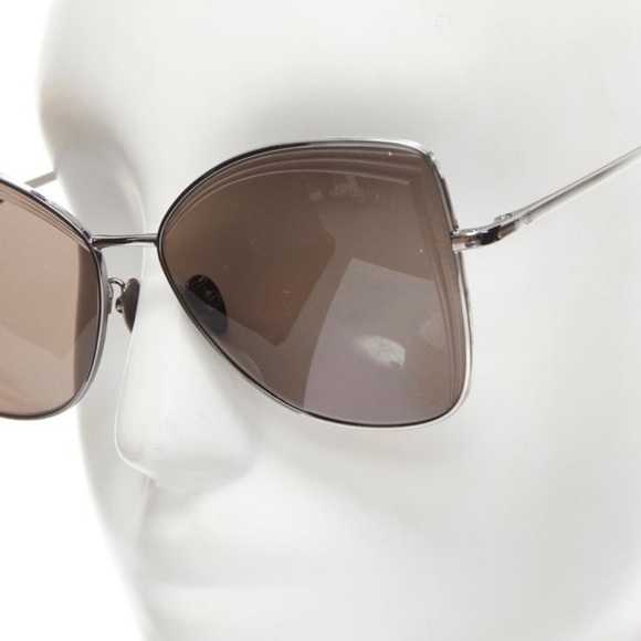 Authentic Chanel Butterfly Brown Lens Gunmetal Frame Sunglasses Non-polarized - Picture 2 of 13